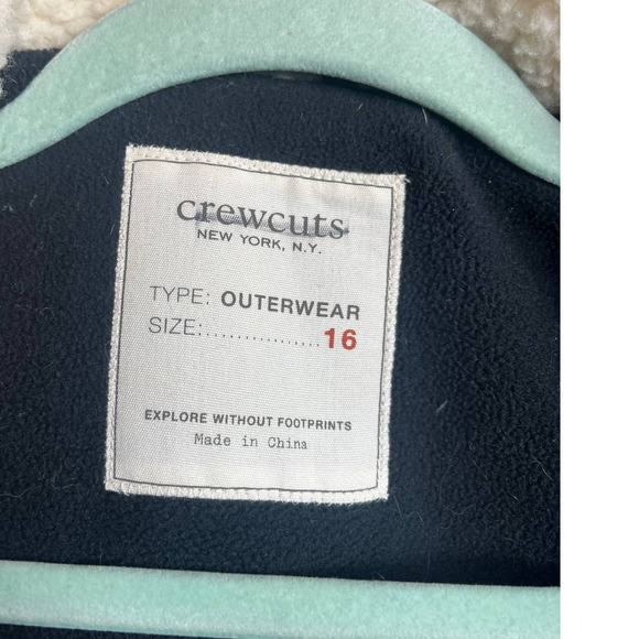 Crewcuts Boys 16 FISHTAIL PARKA Down Filled Jacket Sherpa Hood | Navy Blue F4506 - Picture 11 of 15